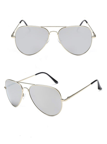 Mirrored Polarized Aviator Metal Sunglasses || Spring Hinge || P3026001HVR