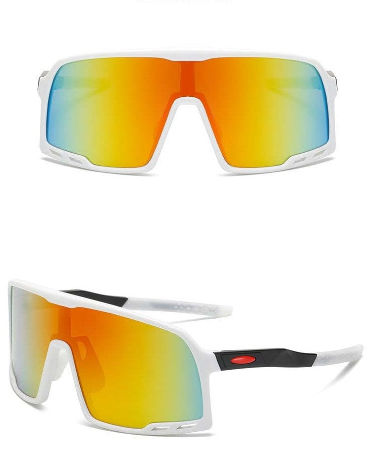 Shield Mirrored Ventilated Sports Sunglasses | UV Protected | Textured Silicon Grip | SH004HVR