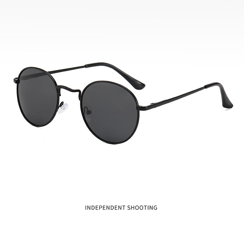 Black round polarized sales sunglasses