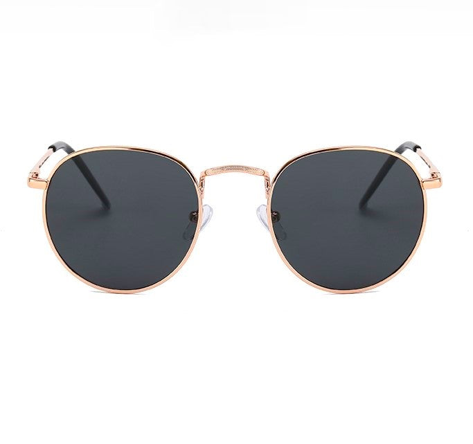 LA Round Polarized Alloy Sunglasses for Men & Women, Spring Hinge