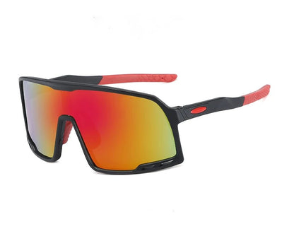 Shield Mirrored Ventilated Sports Sunglasses | UV Protected | Textured Silicon Grip | SH004HVR