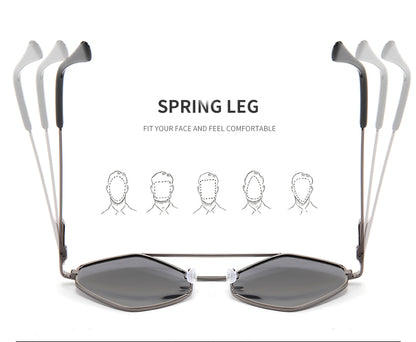 Latest Double Beam Prism Polarized Alloy Sunglasses for Men & Women || Spring Hinge || 2BP002HVR