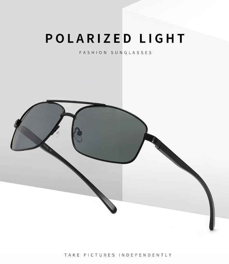 Retro Luxury Polarized Rectangle  Sunglasses for Men || Spring Hinge || ROP001HVR