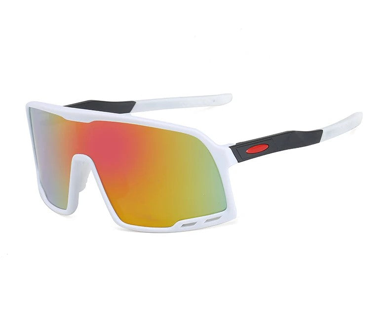 Shield Mirrored Ventilated Sports Sunglasses | UV Protected | Textured Silicon Grip | SH004HVR