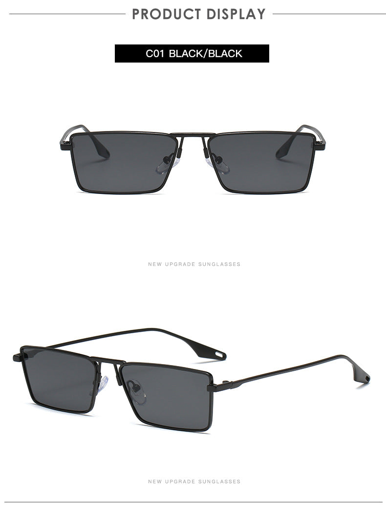 Rectangular Modern Metal Sunglasses for Men & Women || PR004HVR