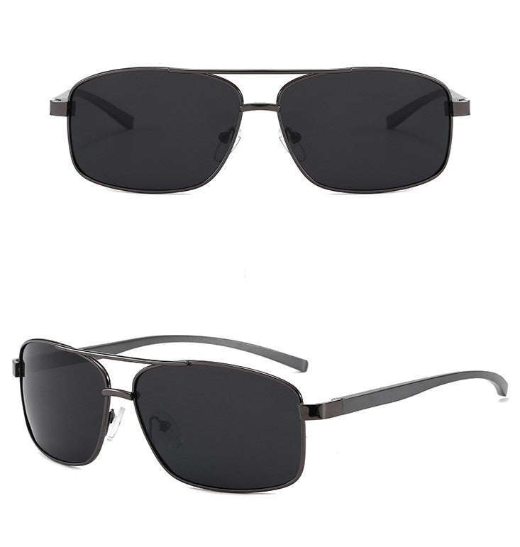 Retro Luxury Polarized Rectangle  Sunglasses for Men || Spring Hinge || ROP001HVR