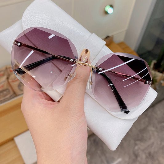 Laser Finished Premium Rimless Alloy Sunglasses for Women || LFR001HVR