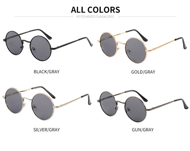 Classic Round Polarized Alloy Sunglasses || Spring Hinge || CRP004HVR