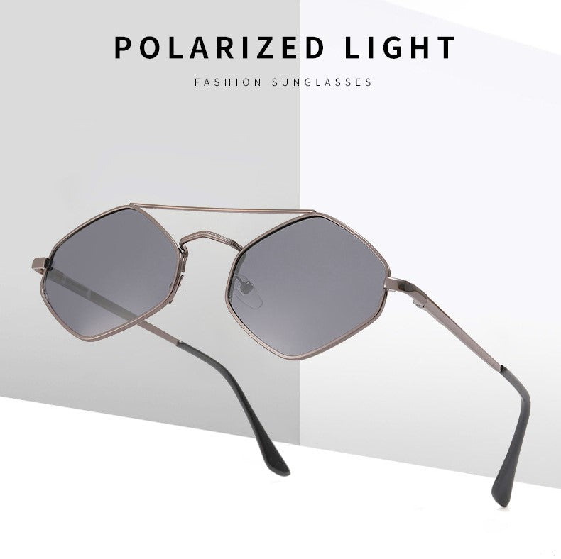 Latest Double Beam Prism Polarized Alloy Sunglasses for Men & Women || Spring Hinge || 2BP002HVR