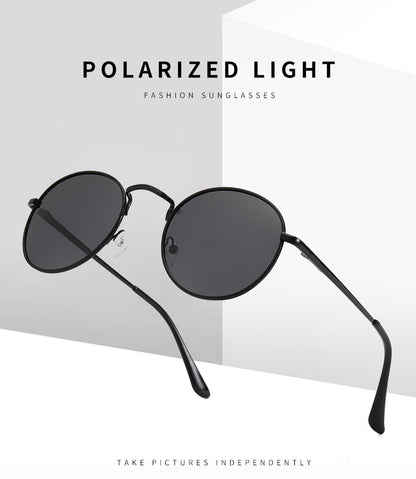 LA Round Polarized Alloy Sunglasses for Men & Women || Spring Hinge || LRM004HVR