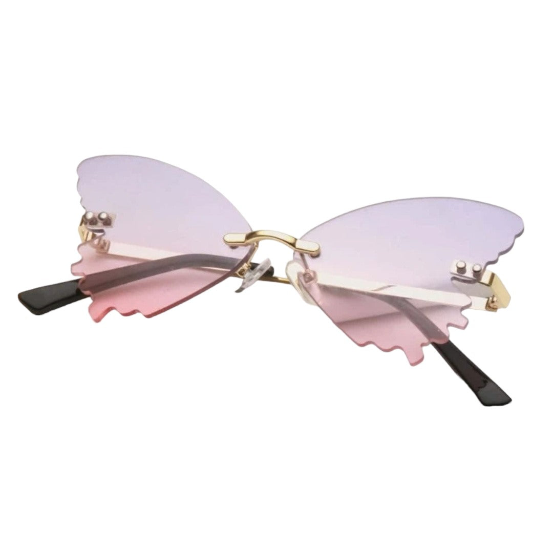 Butterfly Rimless Alloy Frame Sunglasses for Women || BR002HVR