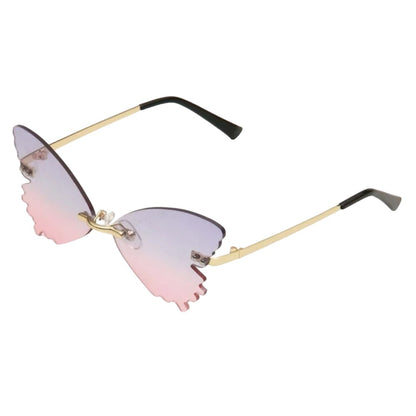 Butterfly Rimless Alloy Frame Sunglasses for Women || BR002HVR