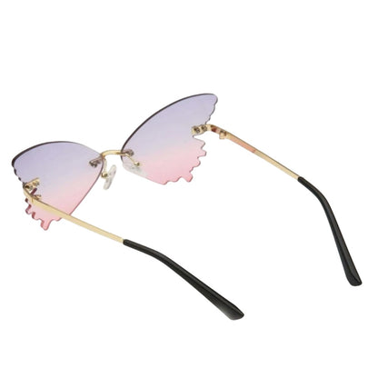 Butterfly Rimless Alloy Frame Sunglasses for Women || BR002HVR