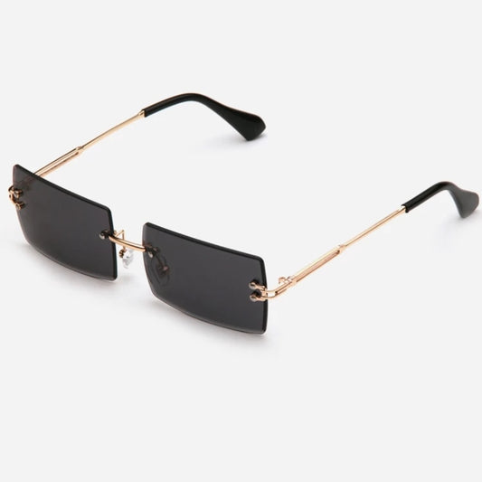 Retro Rimless Rectangular Metal Frame Retro Sunglasses || RR002HVR