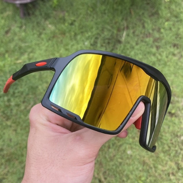 Shield Mirrored Ventilated Sports Sunglasses | UV Protected | Textured Silicon Grip | SH004HVR