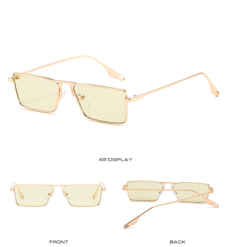 Rectangular Modern Metal Sunglasses for Men & Women || PR004HVR