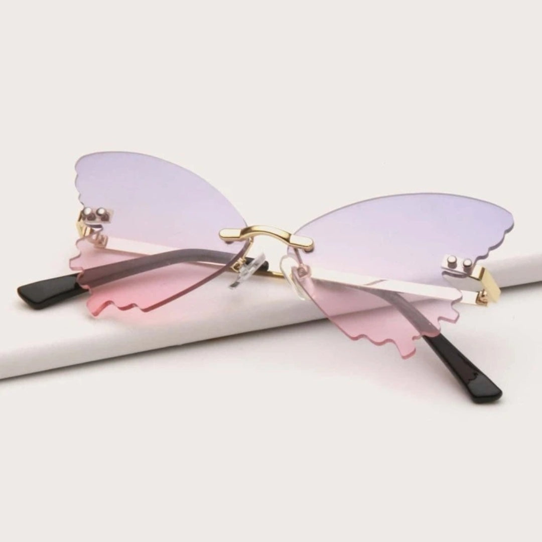 Butterfly Rimless Alloy Frame Sunglasses for Women || BR002HVR