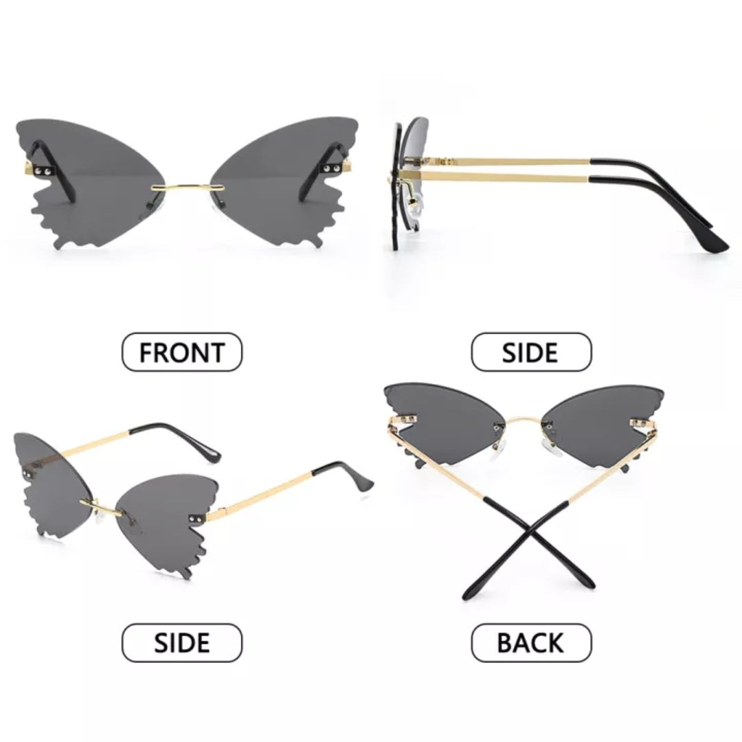 Butterfly Rimless Alloy Frame Sunglasses for Women || BR002HVR